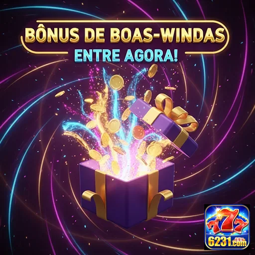 Imagem de boas-vindas com bônus no site 6231, destacando ofertas especiais para novos usuários.