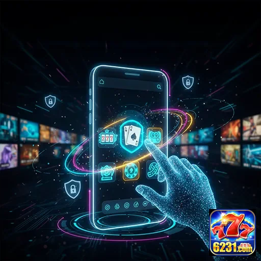 Usuário acessando o app 6231 em smartphone